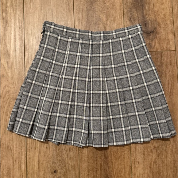 OAK + FORT Gray Checkered Skater Skirt - Picture 4 of 7